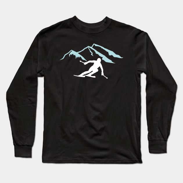 Skiing Long Sleeve T-Shirt by Designzz